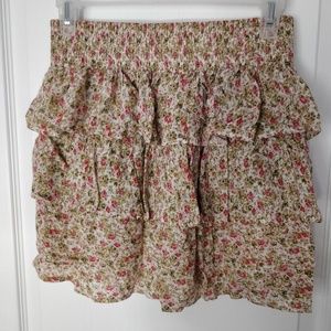 Costa Blanca Mini Layered Floral Skirt